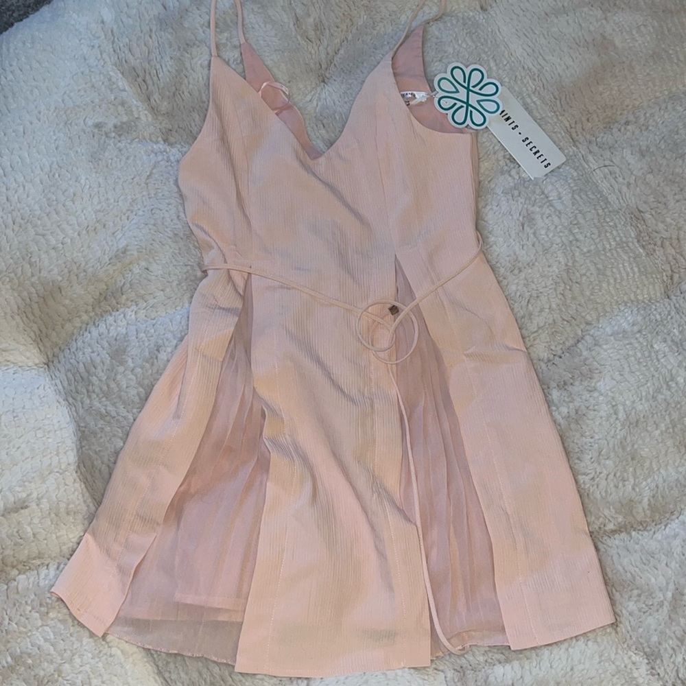 NWT Saints + Secrets “Cheers to Us” dress in peach